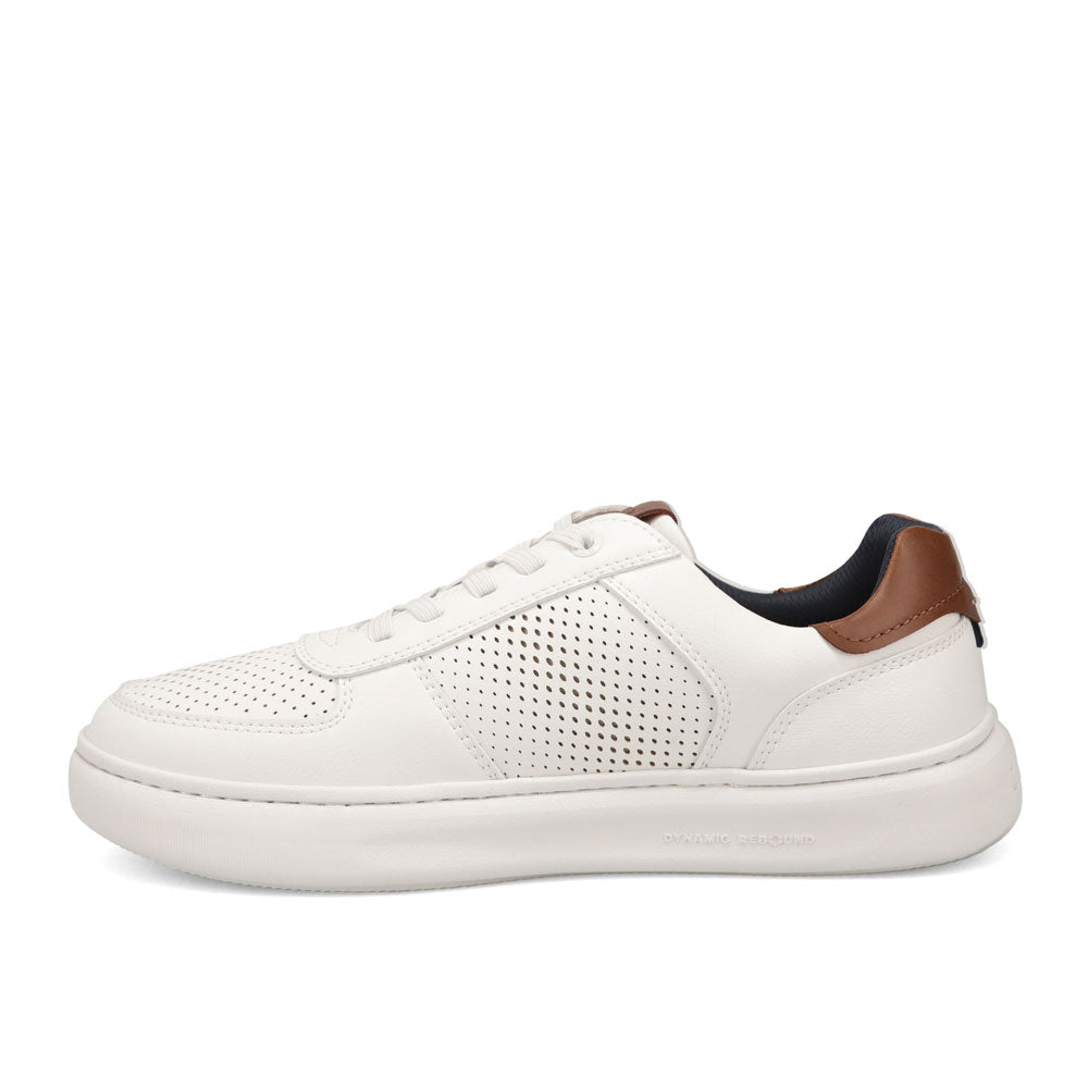 White-Dockers Mens Voyage Laser Perforated Tumbled Sneaker