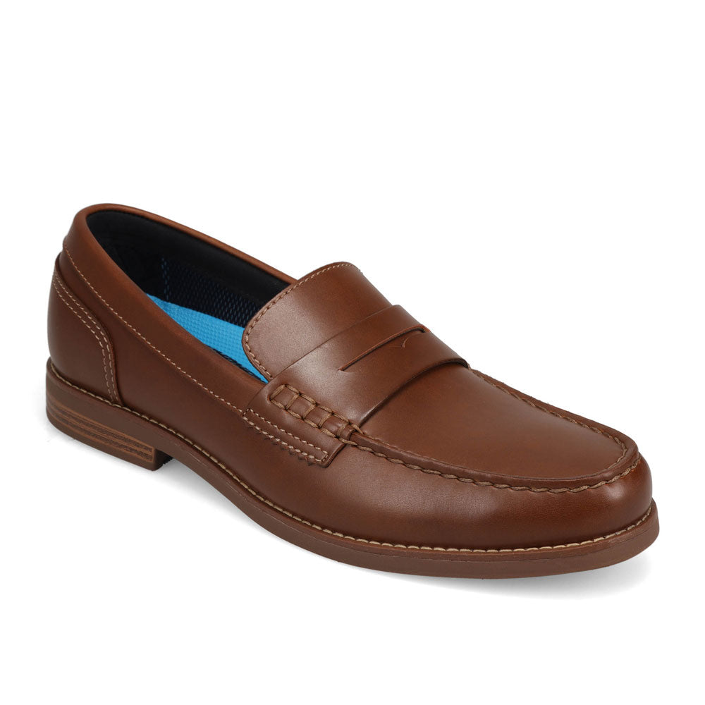 Dark Tan-Dockers Mens Pembroke Pull Up Dress Penny Loafer