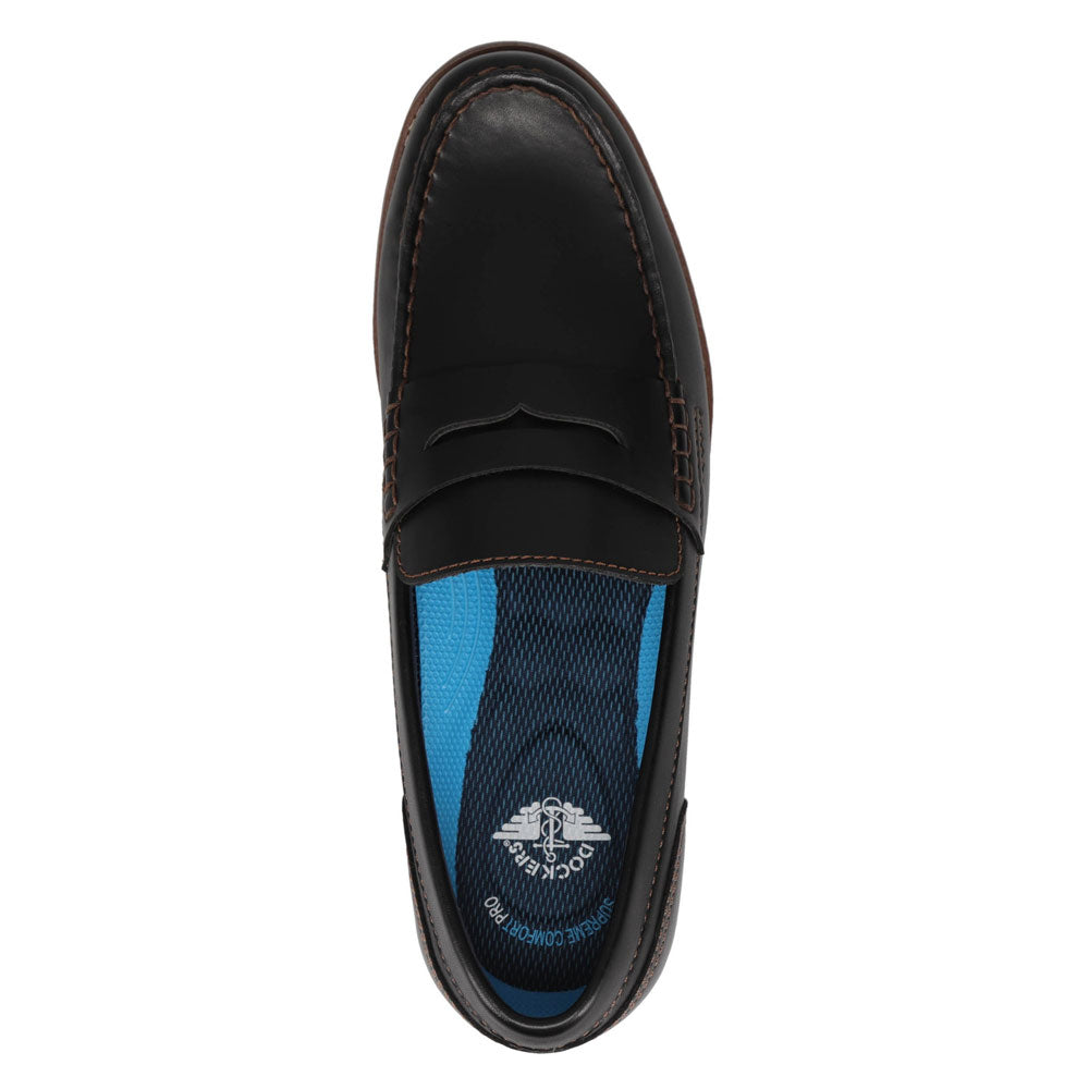 Black/Tan-Dockers Mens Pembroke Full Grain Dress Penny Loafer