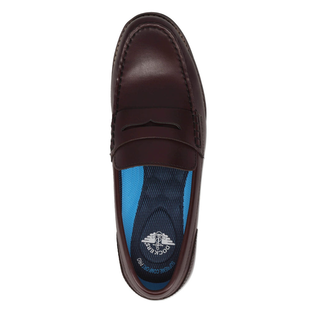 Burgundy-Dockers Mens Pembroke Full Grain Dress Penny Loafer