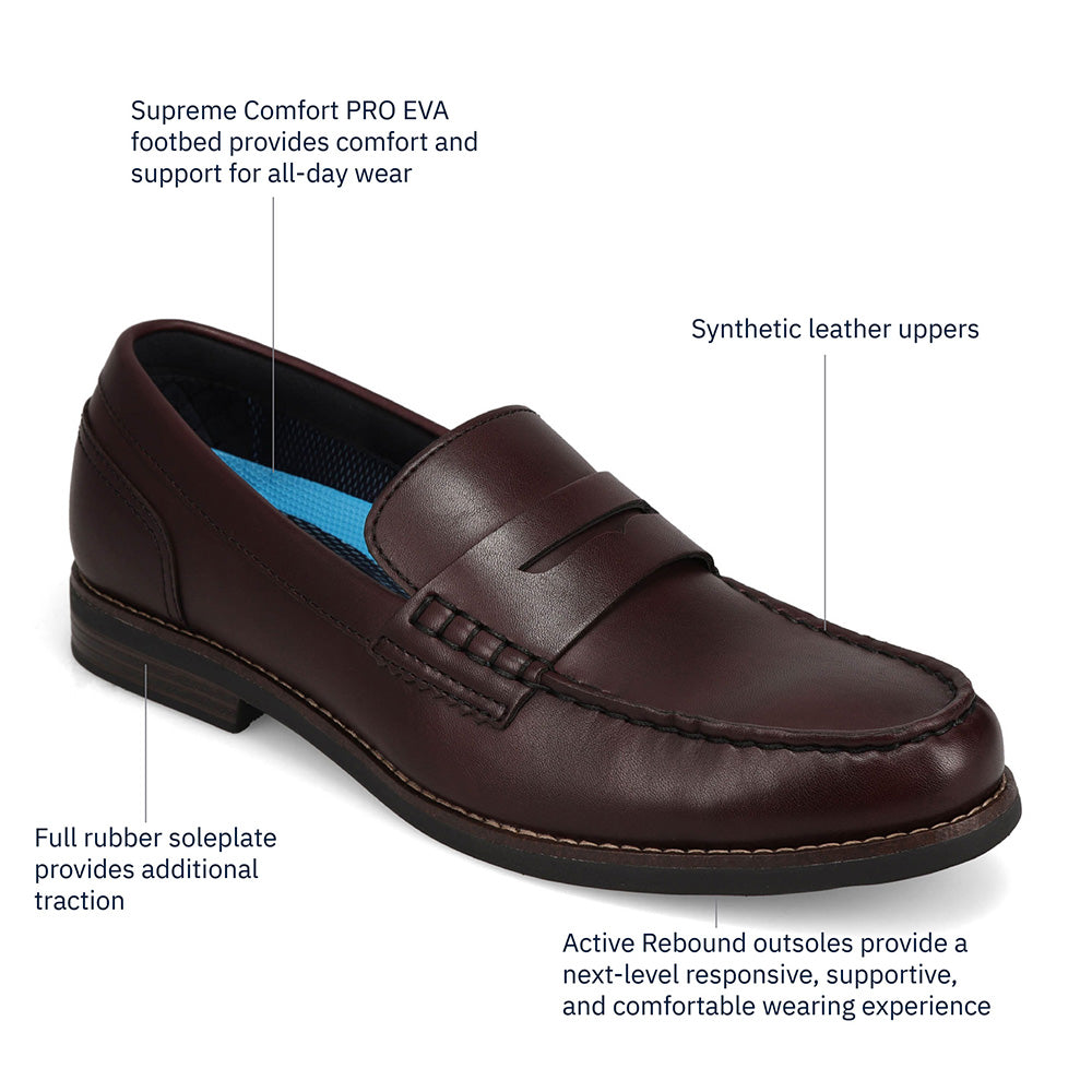 Black/Brown-Dockers Mens Pullman Full Grain Dress Tassel Penny Loafer