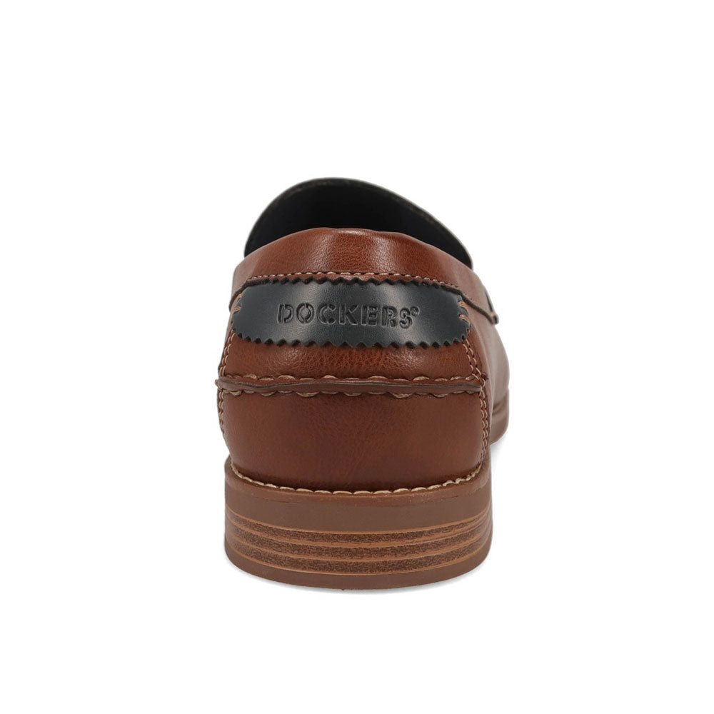 Cognac-Dockers Mens Pullman Full Grain Dress Tassel Penny Loafer