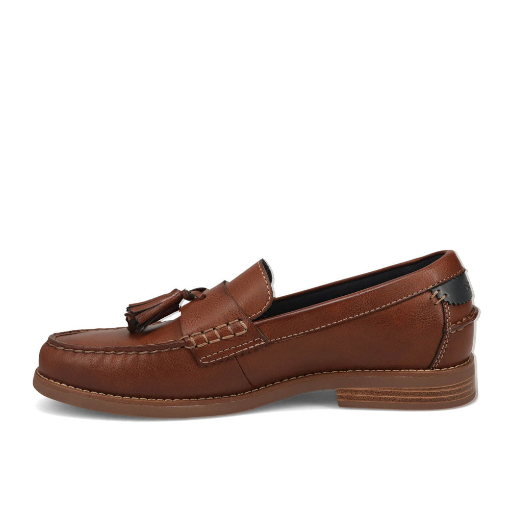 Cognac-Dockers Mens Pullman Full Grain Dress Tassel Penny Loafer