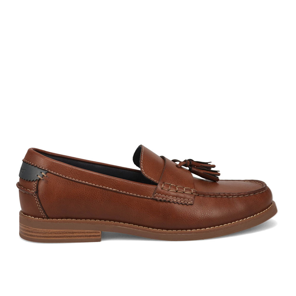 Cognac-Dockers Mens Pullman Full Grain Dress Tassel Penny Loafer
