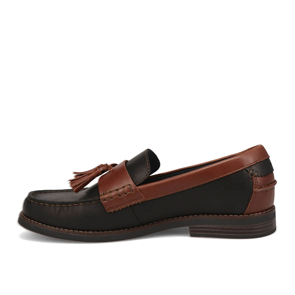 Black/Brown-Dockers Mens Pullman Full Grain Dress Tassel Penny Loafer