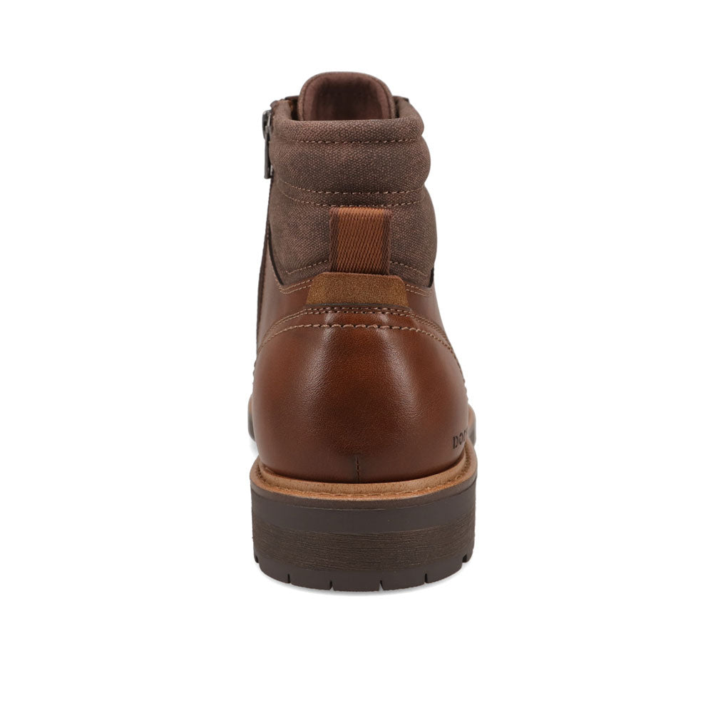 Cognac-Dockers Mens Bannister Burnished Lace Up Chukka Cap Toe Boot