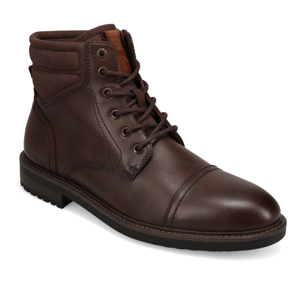 Chestnut-Dockers Mens Bannister Burnished Lace Up Chukka Cap Toe Boot