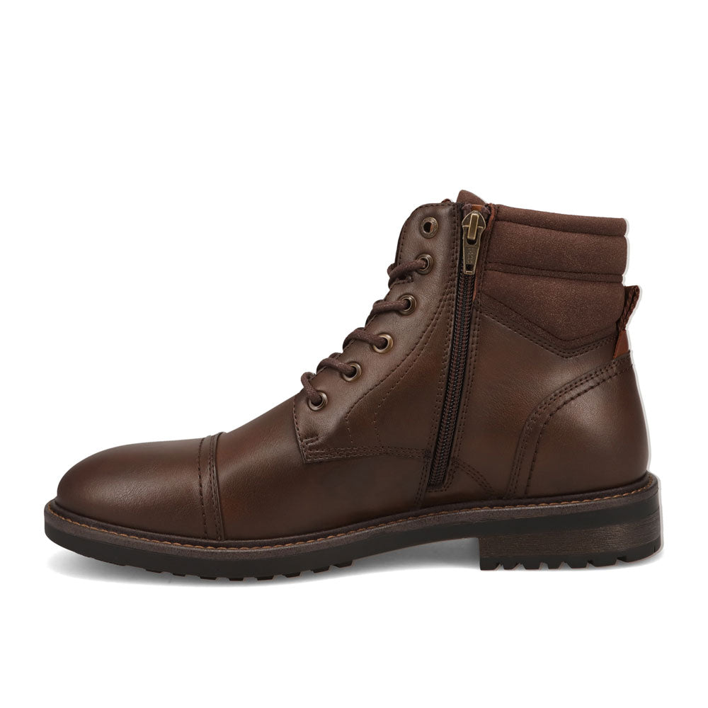 Chestnut-Dockers Mens Bannister Burnished Lace Up Chukka Cap Toe Boot