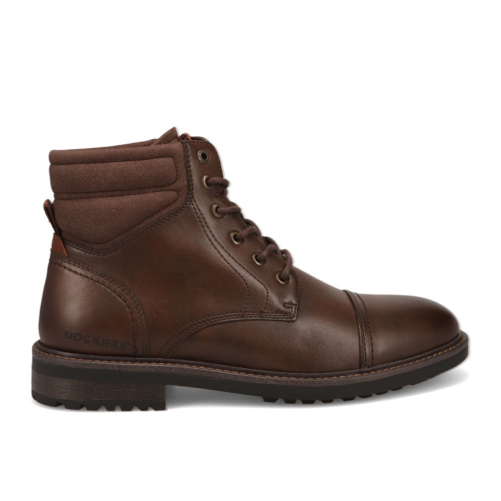 Chestnut-Dockers Mens Bannister Burnished Lace Up Chukka Cap Toe Boot