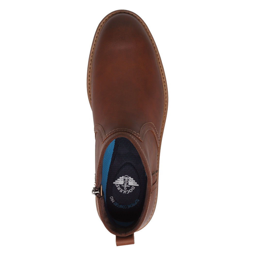 Dark Tan-Dockers Mens Blackwell Burnished Carzyhorse Chelsea Boot