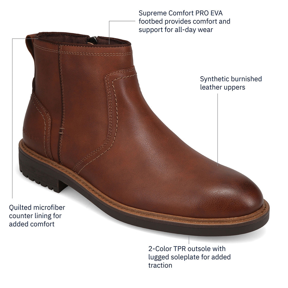Dark Tan-Dockers Mens Blackwell Burnished Carzyhorse Chelsea Boot