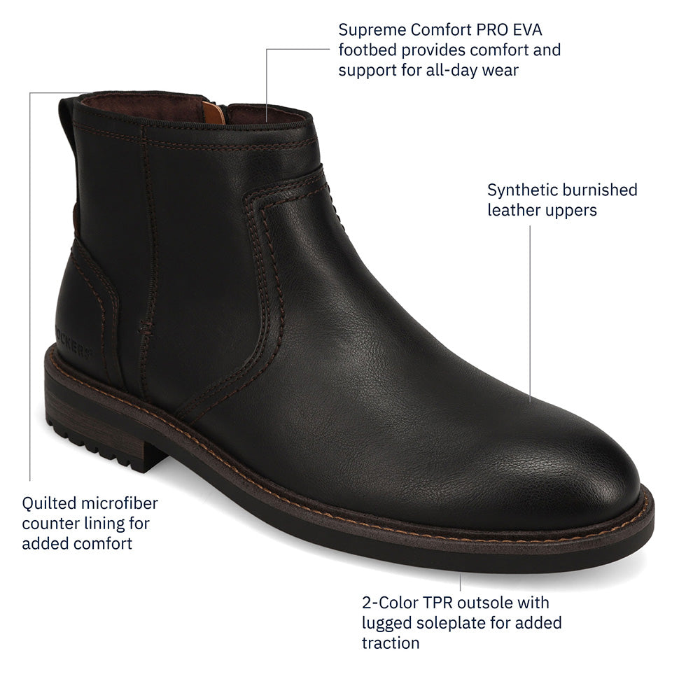 Black-Dockers Mens Blackwell Burnished Carzyhorse Chelsea Boot