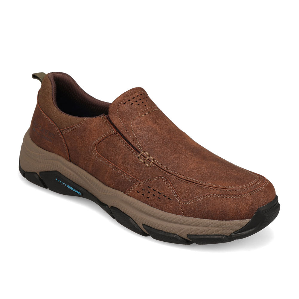 Dark Tan-Dockers Mens Rawlins Distressed Casual Slip On Loafer