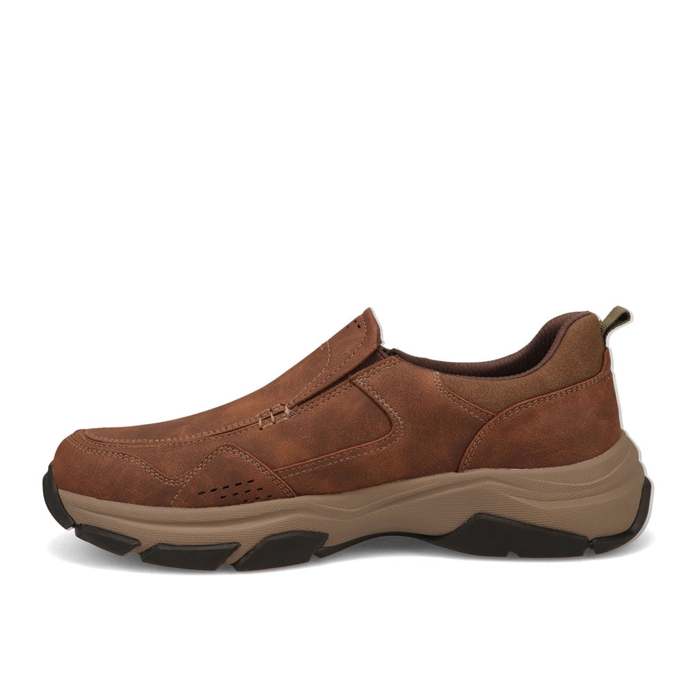 Dark Tan-Dockers Mens Rawlins Distressed Casual Slip On Loafer