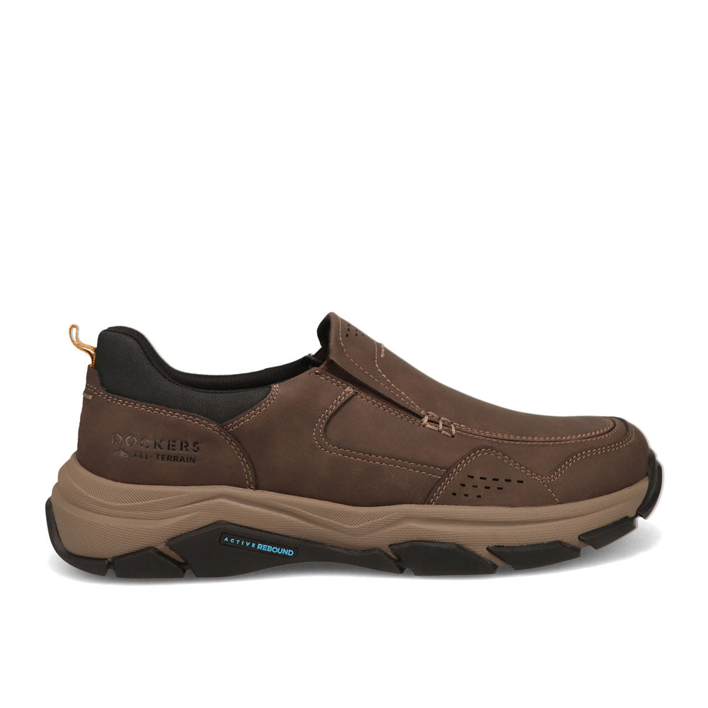 Dark Brown-Dockers Mens Rawlins Crazyhorse Slip On Casual Loafer