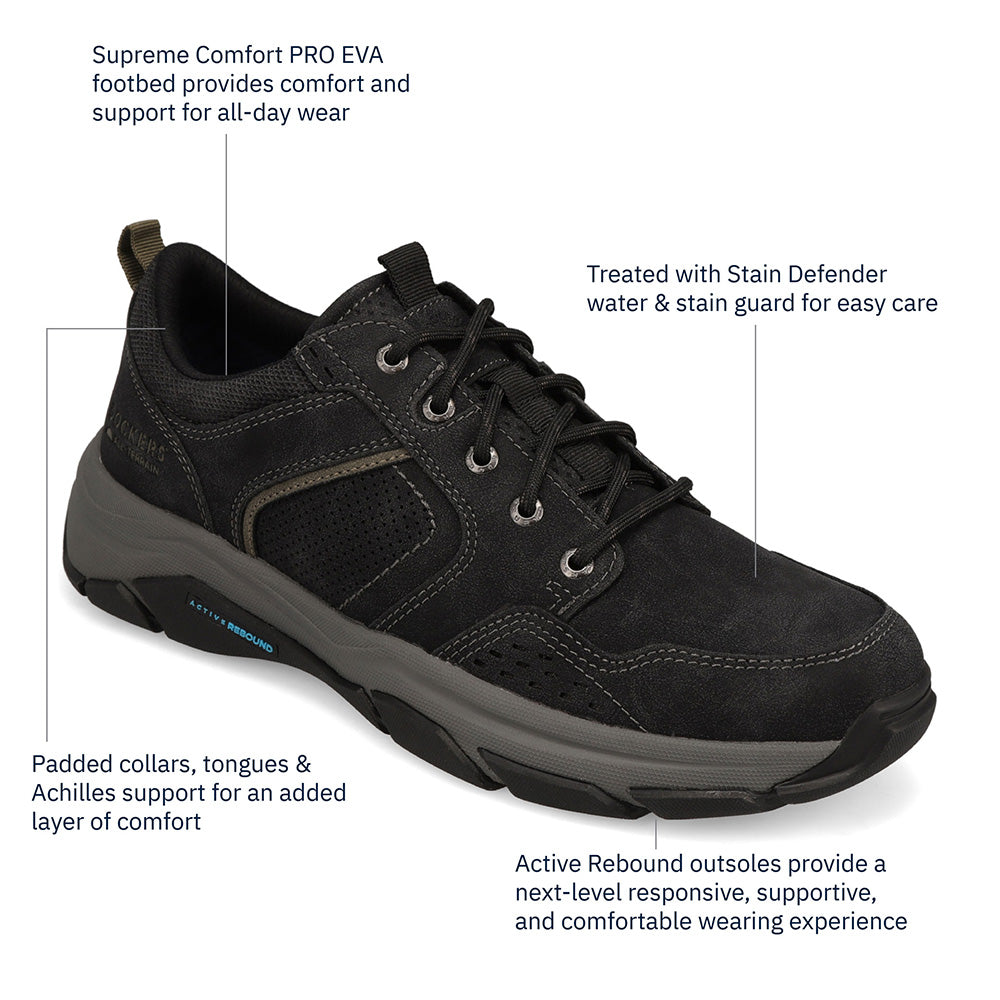 Black-Dockers Mens Rutherford Distressed Sneaker