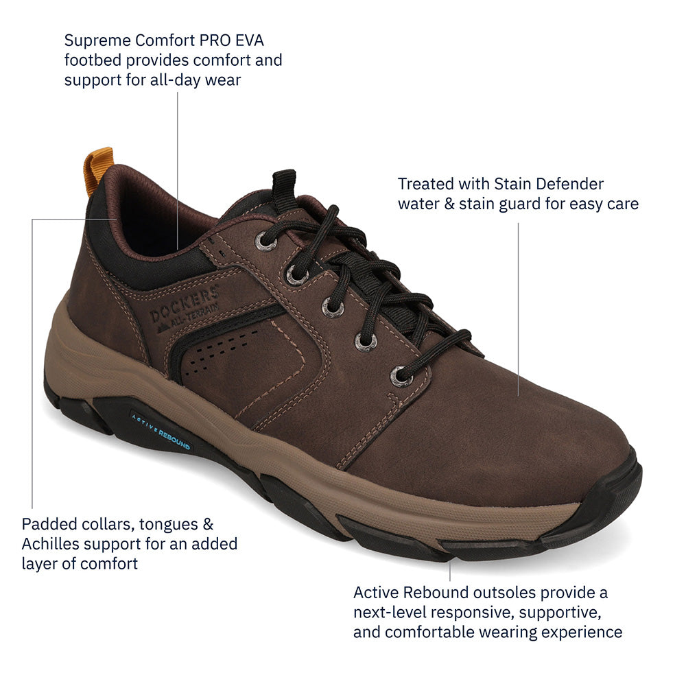 Dark Brown-Dockers Mens Rockwell Distressed Casual Sneaker