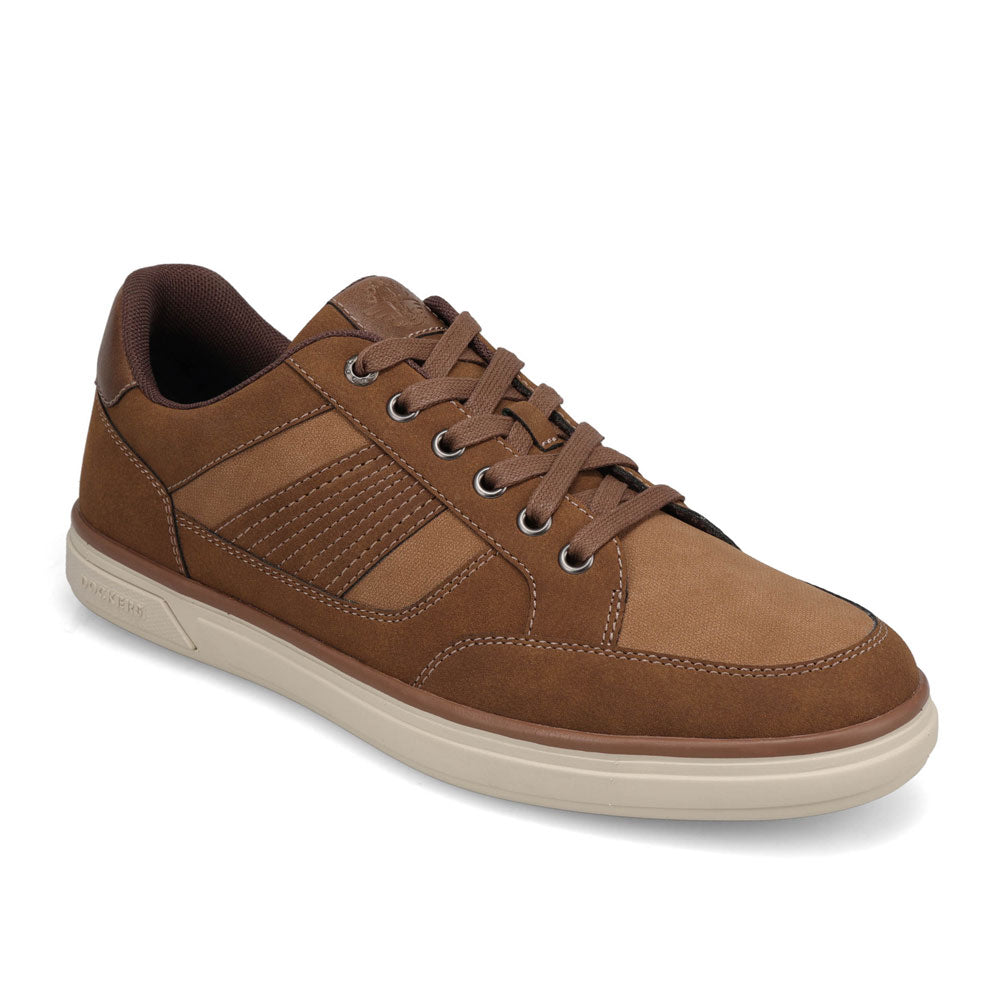 Tobacco-Dockers Mens Fielder Casual Nubuck Lace-Up Sneaker