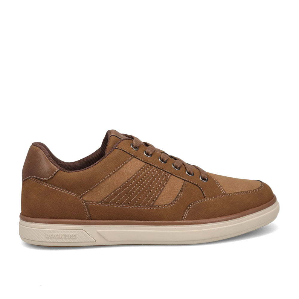 Tobacco-Dockers Mens Fielder Casual Nubuck Lace-Up Sneaker
