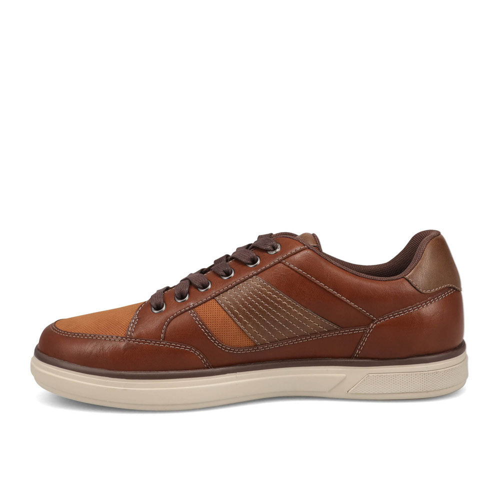 British Tan-Dockers Mens Fielder Casual Distressed Polished Lace-Up Sneaker