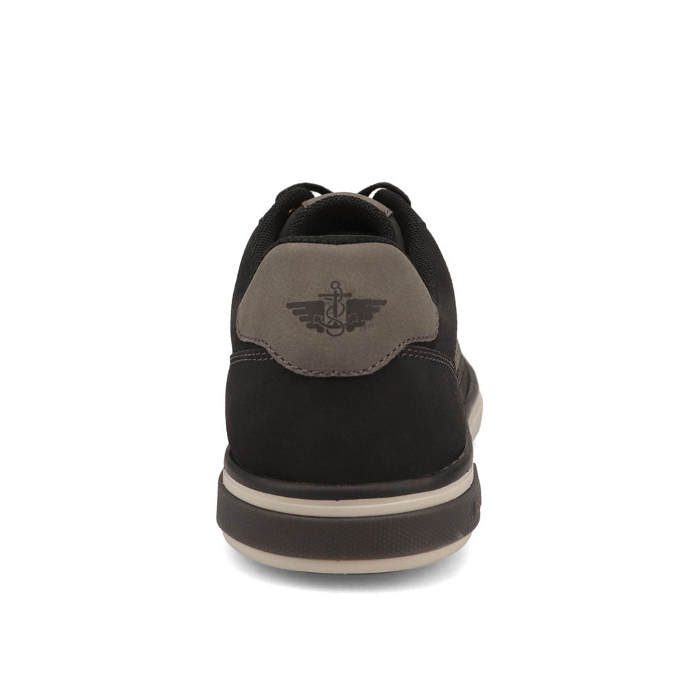 Black-Dockers Mens Fielder Casual Distressed Polished Lace-Up Sneaker