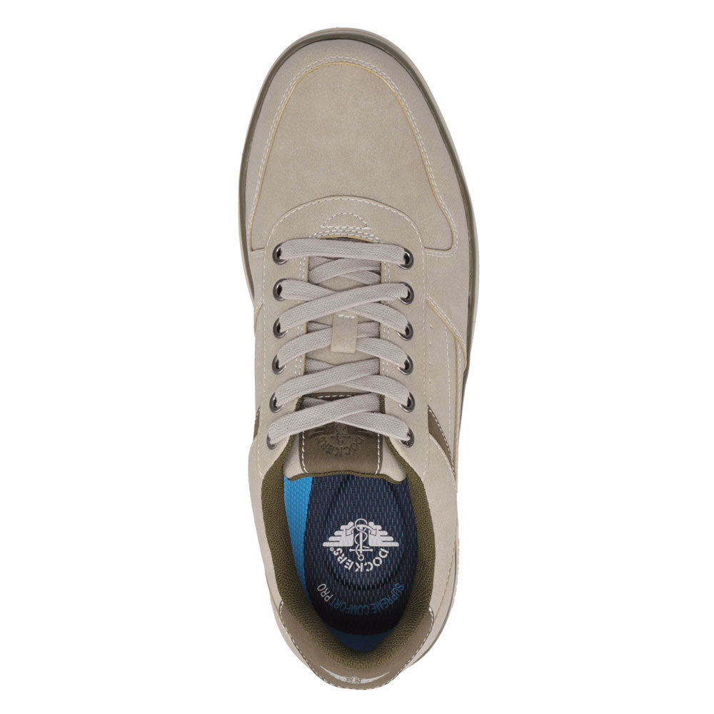 Light Grey-Dockers Mens Fabien Casual Nubuck Lace-Up Sneaker