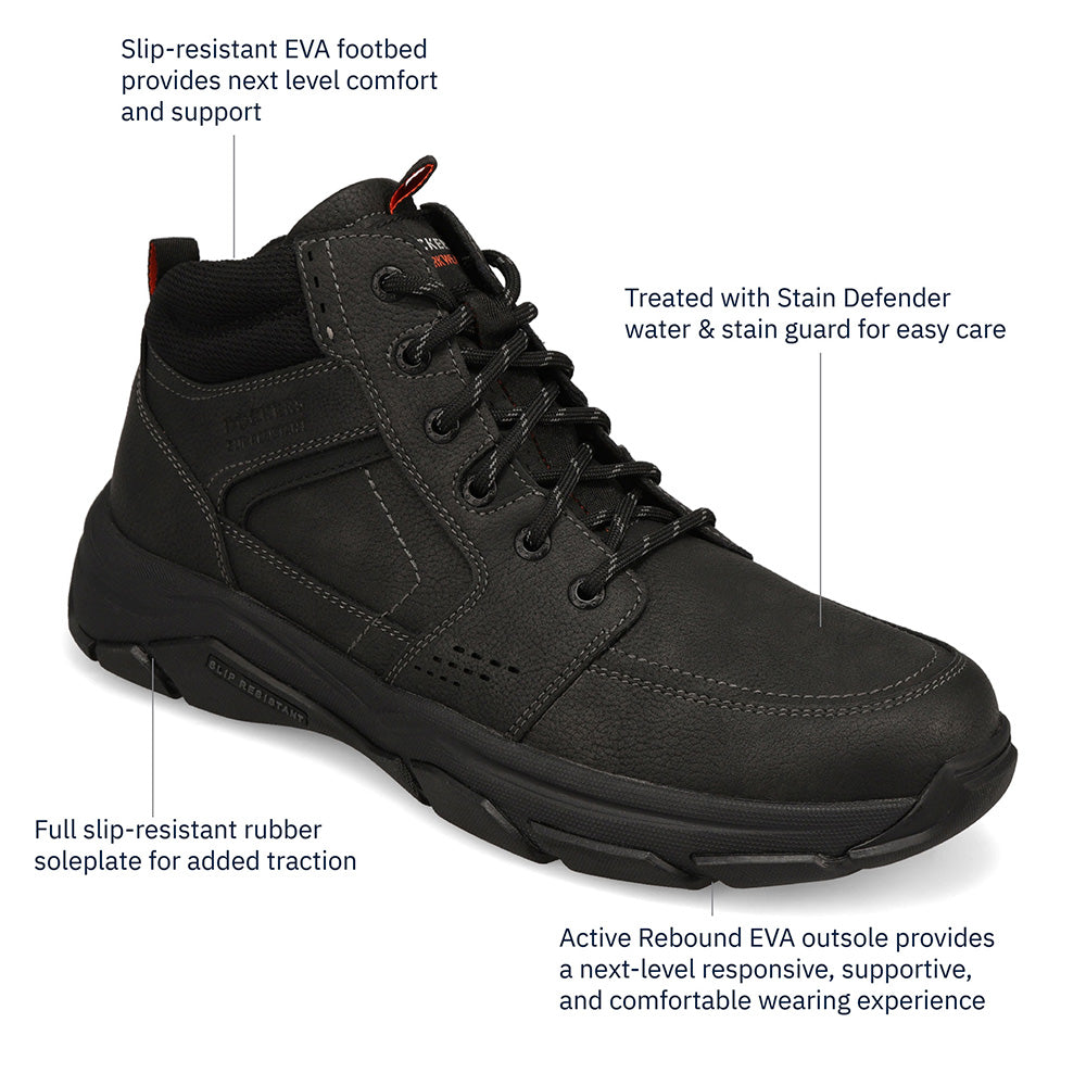 Black-Dockers Mens Royce Slip Resistant Lace Up Boot