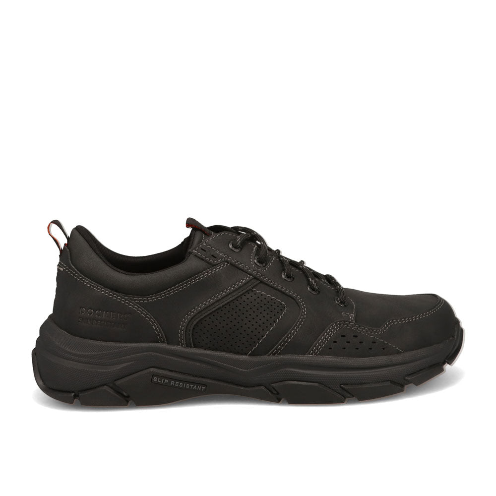Black-Dockers Mens Rutherford Slip Resistant Sneaker