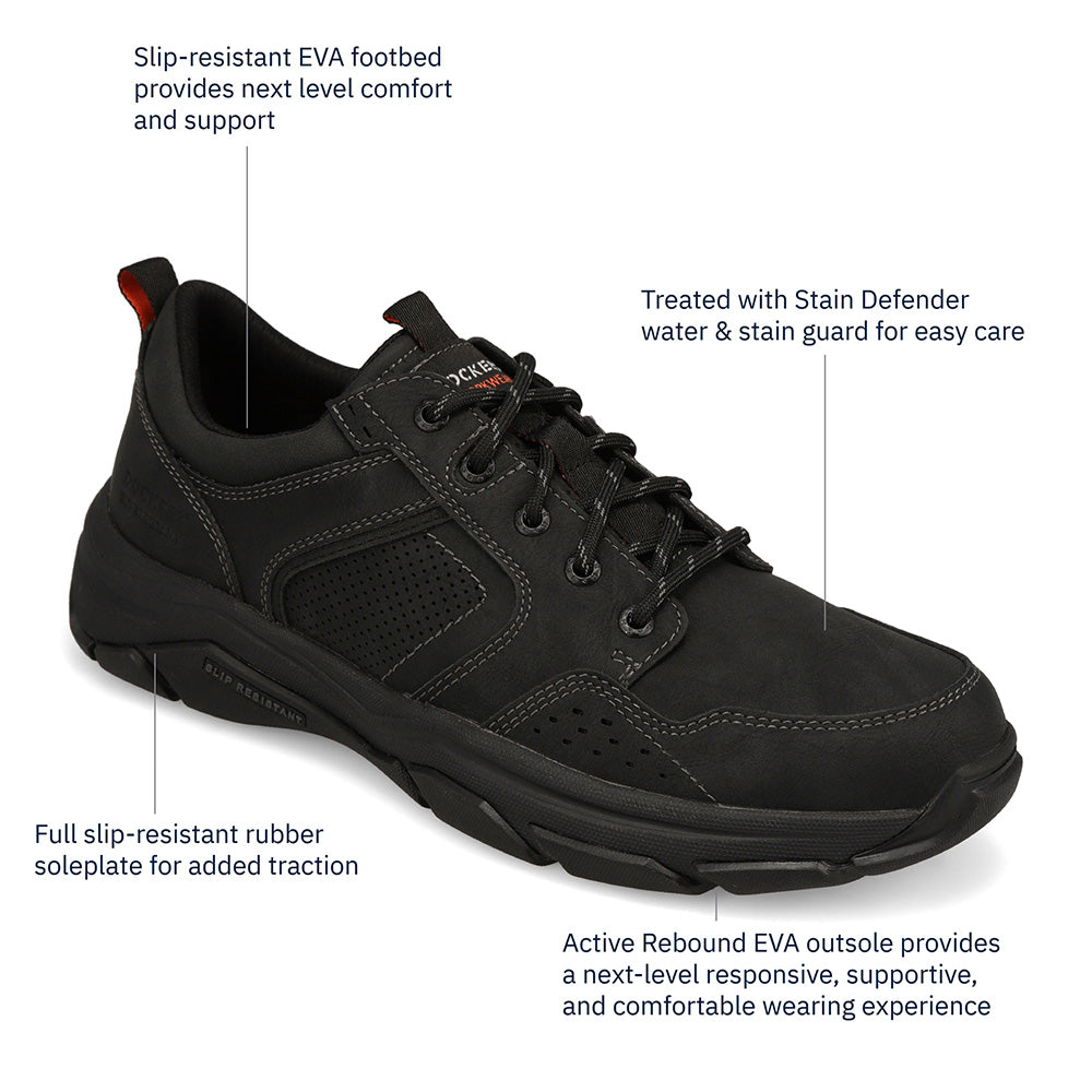 Black-Dockers Mens Rutherford Slip Resistant Sneaker