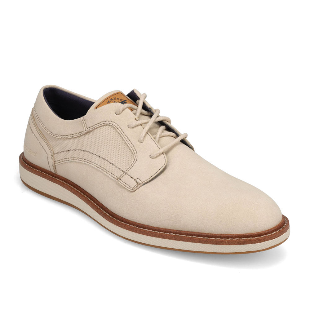 Off White-Dockers Mens Halstead Casual Crazyhorse Lace-Up Oxford