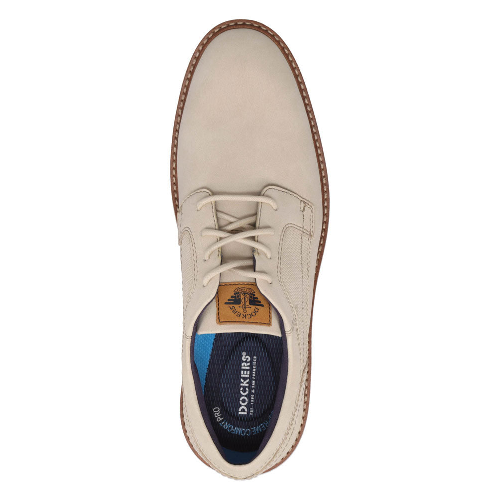 Off White-Dockers Mens Halstead Casual Crazyhorse Lace-Up Oxford
