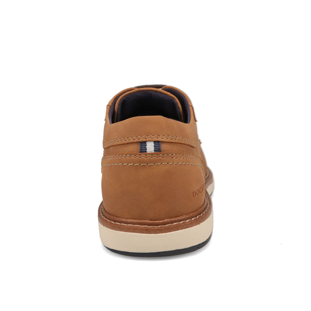 Dark Tan-Dockers Mens Halstead Casual Nubuck Casual Lace-Up Oxford