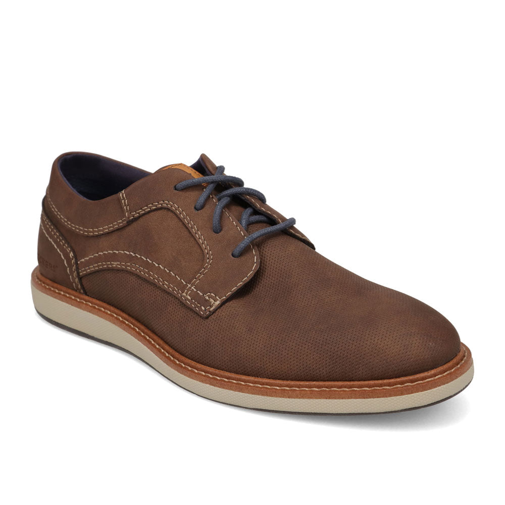 Dark Brown-Dockers Mens Halstead Dress Lace-Up Oxford