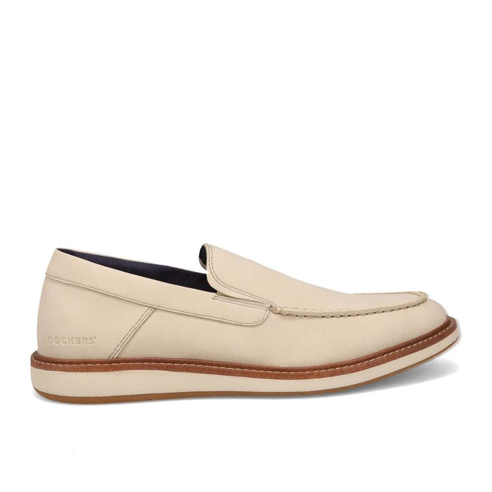 Off White-Dockers Mens Harmon Casual Crazyhorse Slip On Loafer