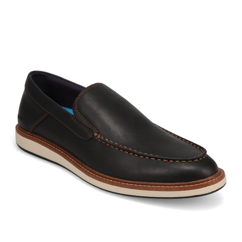 Black-Dockers Mens Harmon Nubuck Casual Slip On Loafer