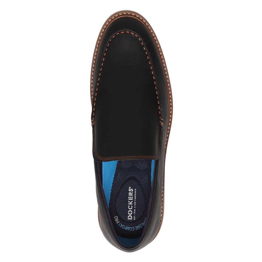 Black-Dockers Mens Harmon Nubuck Casual Slip On Loafer