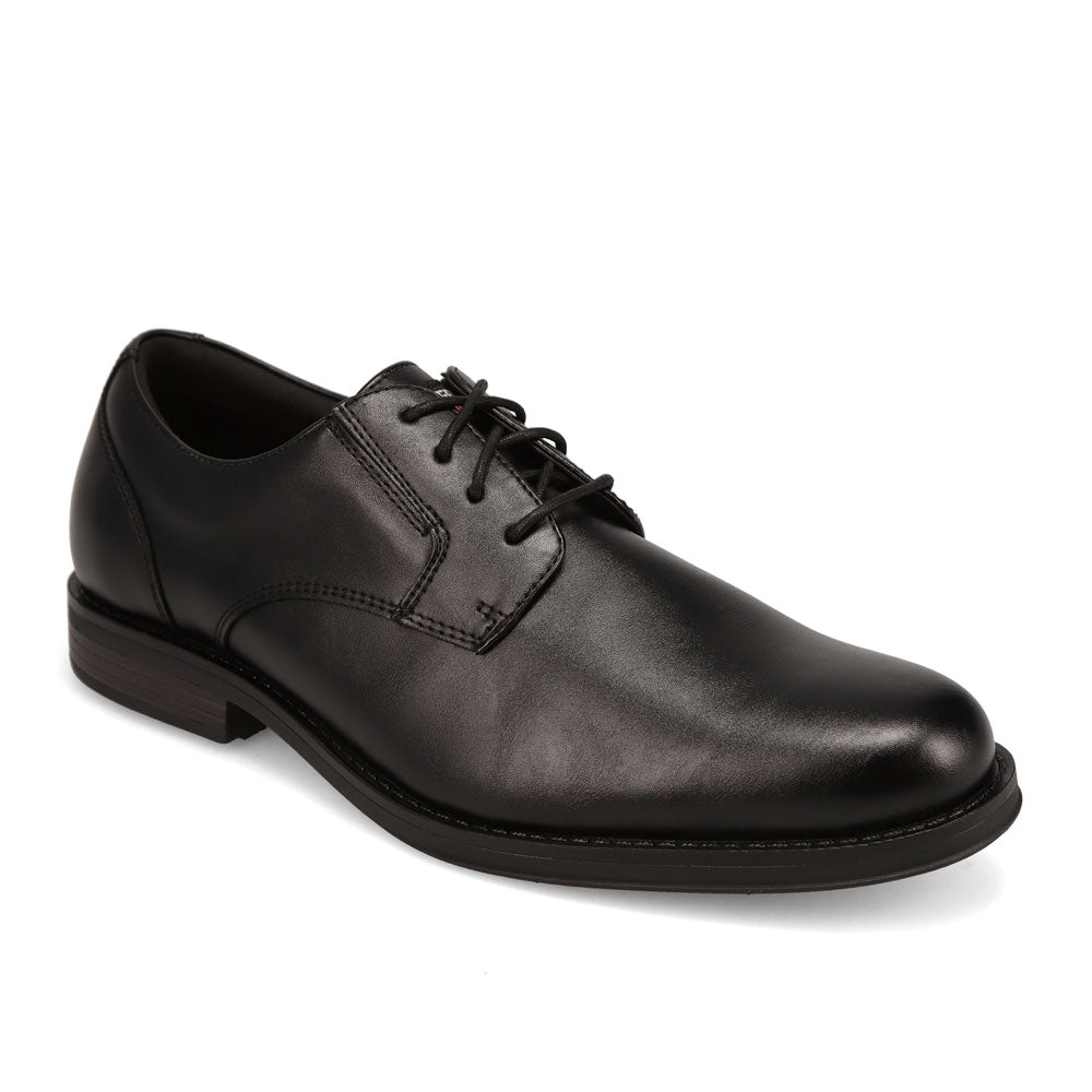 Black-Dockers Mens Bridgeport Slip Resistant Polished Lace Up Oxford