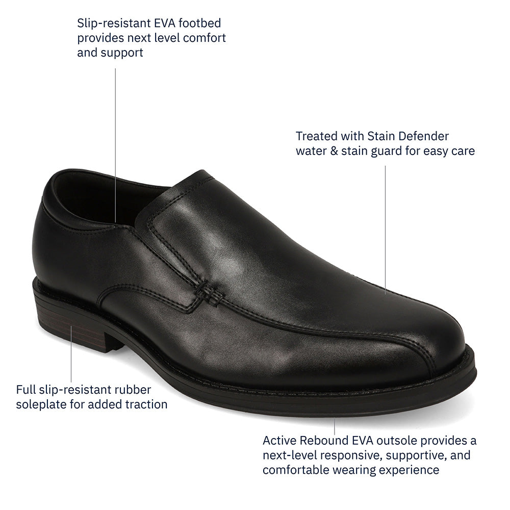 Black-Dockers Mens Benedict Slip Resistant Slip On Polished Loafer
