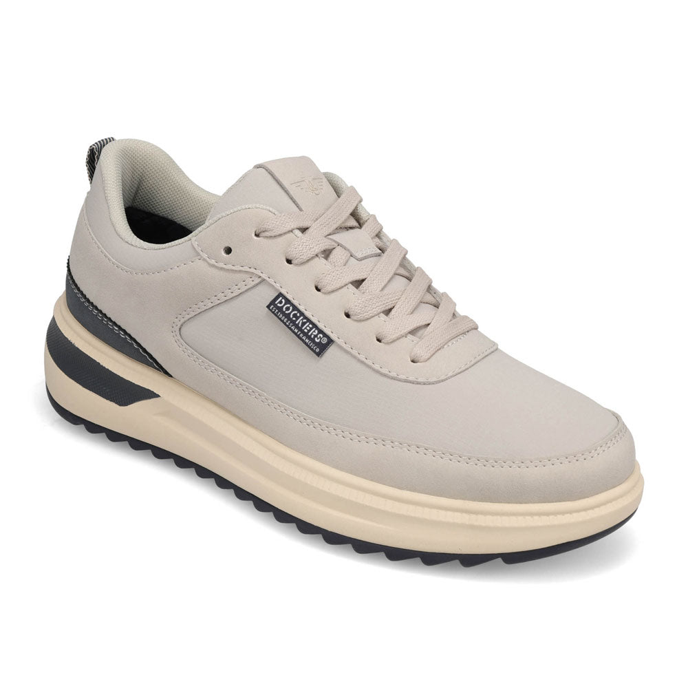 Light Grey-Dockers Mens Revved Nubuck/Ripstop Casual Sneaker