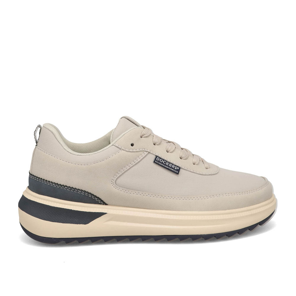 Light Grey-Dockers Mens Revved Nubuck/Ripstop Casual Sneaker