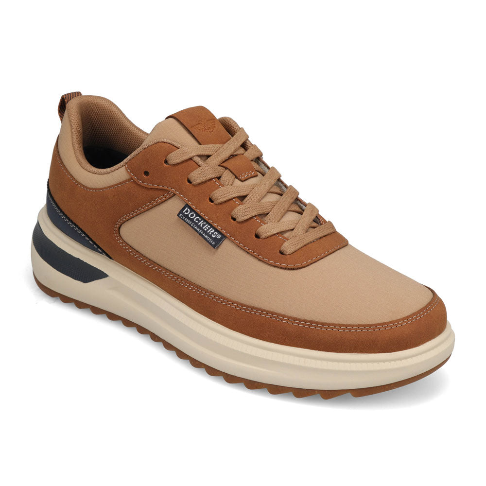 British Tan-Dockers Mens Revved Nubuck/Ripstop Casual Sneaker
