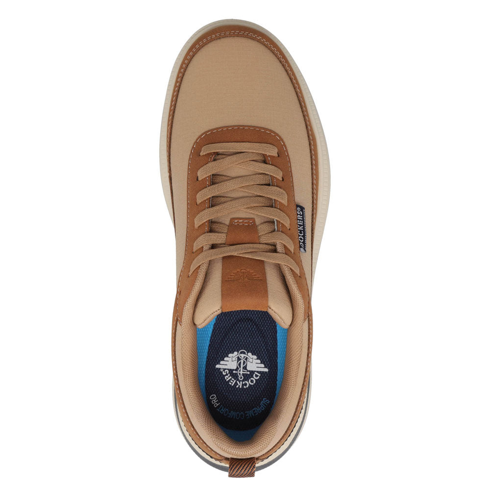 British Tan-Dockers Mens Revved Nubuck/Ripstop Casual Sneaker