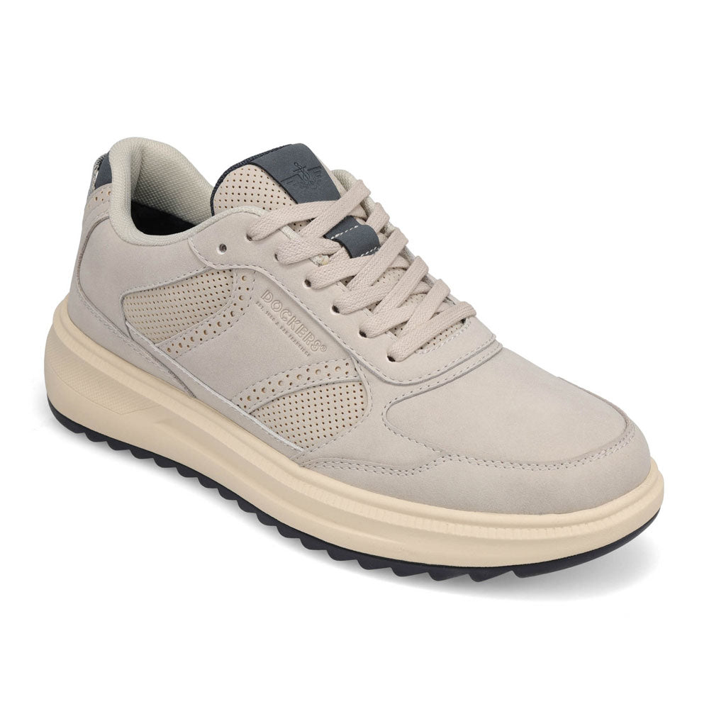 Light Grey-Dockers Mens Rave Nubuck Casual Sneaker