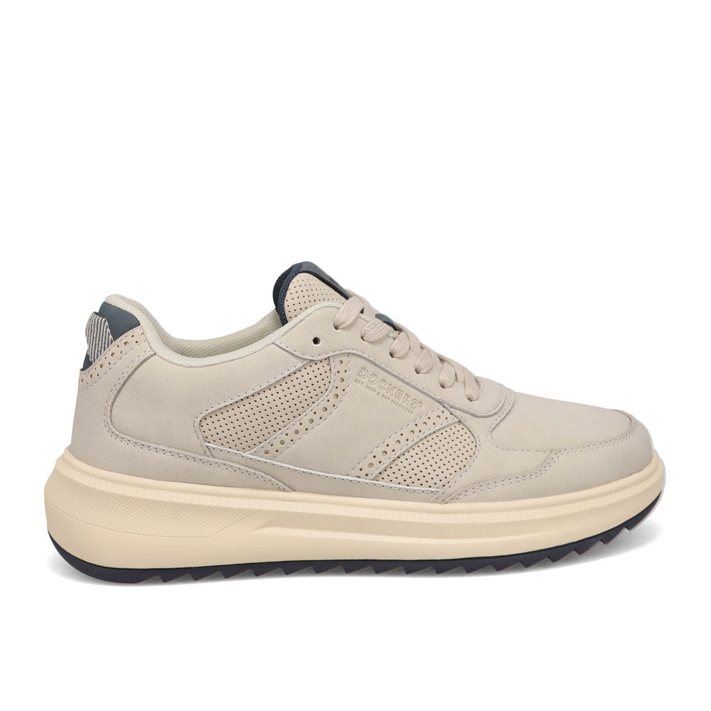 Light Grey-Dockers Mens Rave Nubuck Casual Sneaker