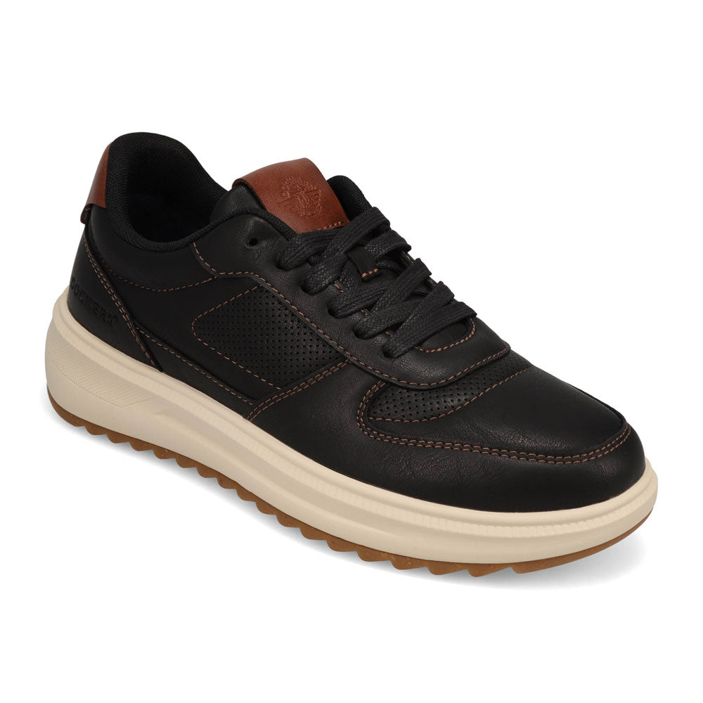 Black-Dockers Mens Rebound Casual Polished Lace-Up Sneaker
