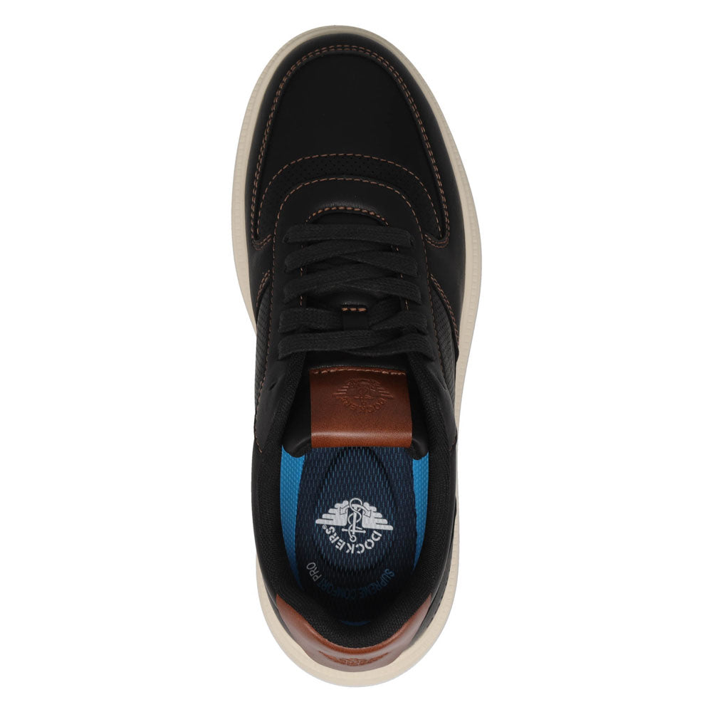 Black-Dockers Mens Rebound Casual Polished Lace-Up Sneaker