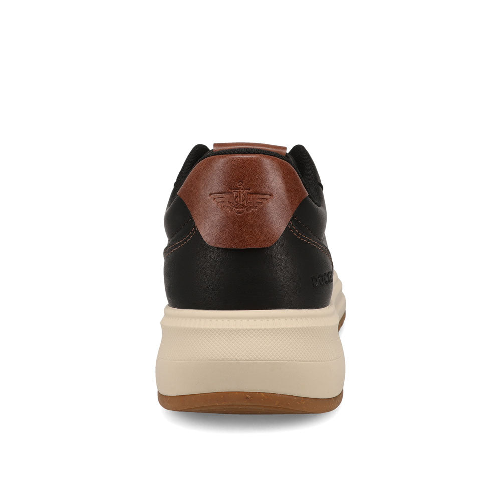 Black-Dockers Mens Rebound Casual Polished Lace-Up Sneaker