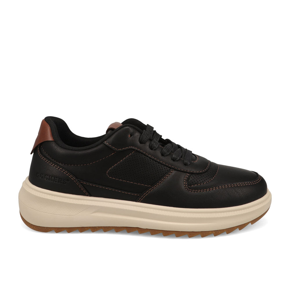 Black-Dockers Mens Rebound Casual Polished Lace-Up Sneaker