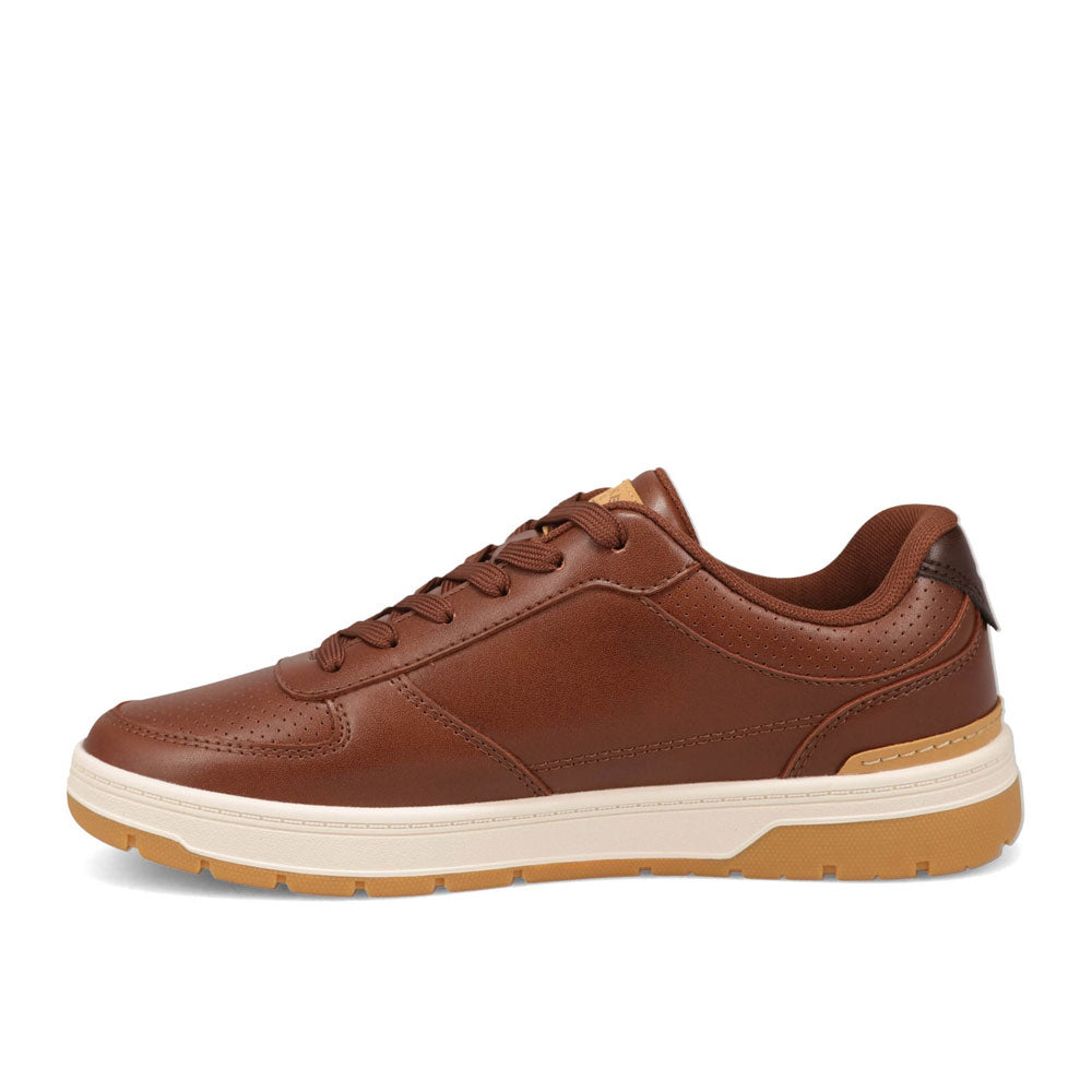 Cognac-Dockers Mens Frederick Synthetic Leather Casual Sneaker