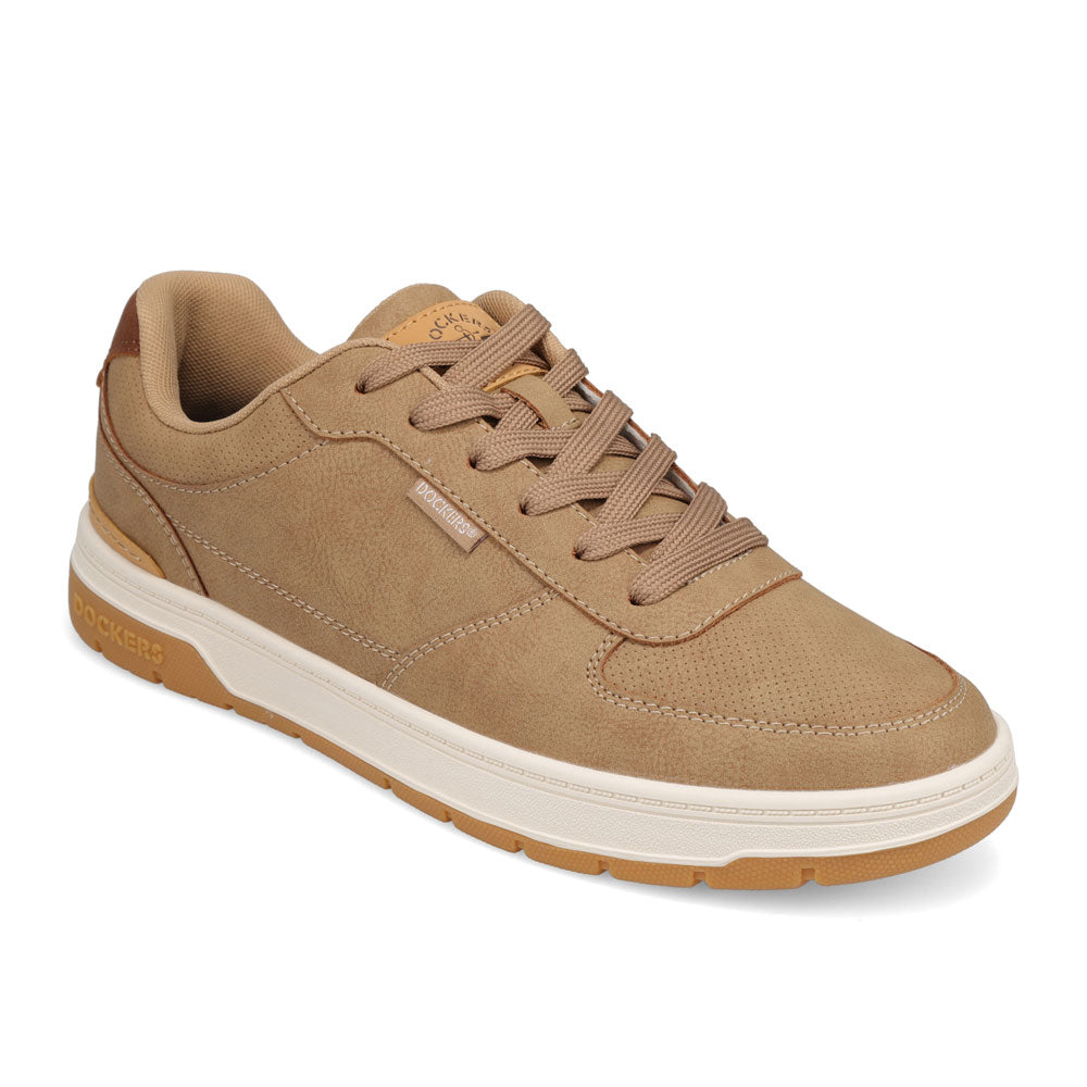 Sand/ Tan-Dockers Mens Frederick Synthetic Leather Casual Sneaker